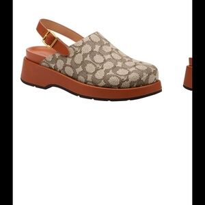 Jacquard C logo platform clogs by Coach SZ 11 NIB